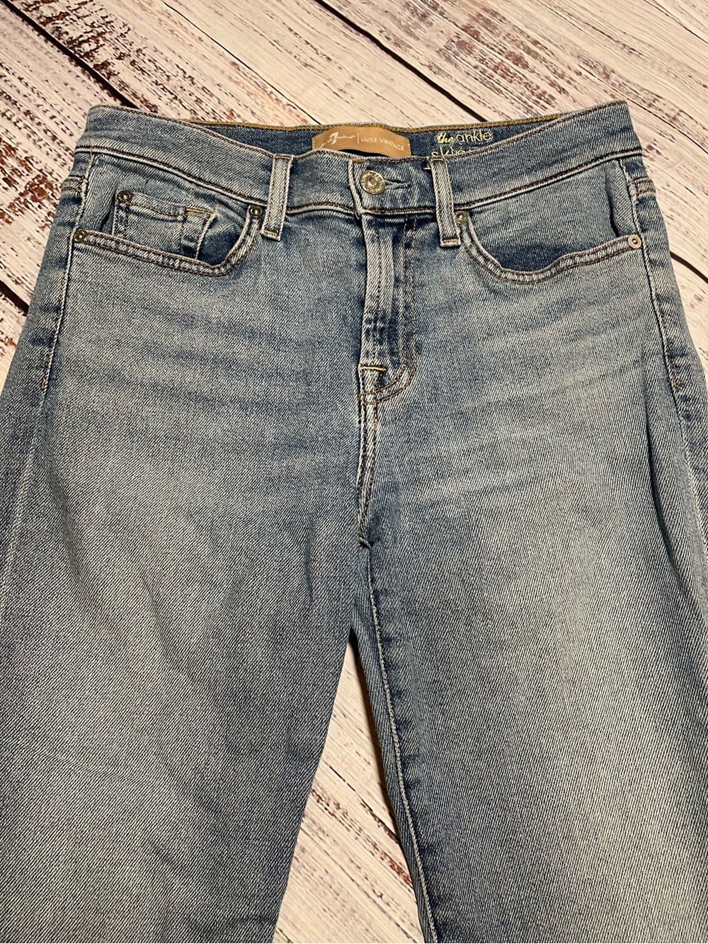 7 For All Mankind Luxe Vintage "The Ankle Skinny" Jeans. Size 27. - Picture 5 of 11